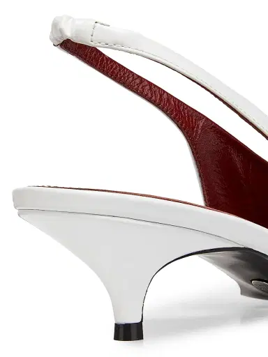 Proenza Schouler Women's Slash 40MM Leather Slingback Pumps - White - Size 9.5 | Thumbnail 5