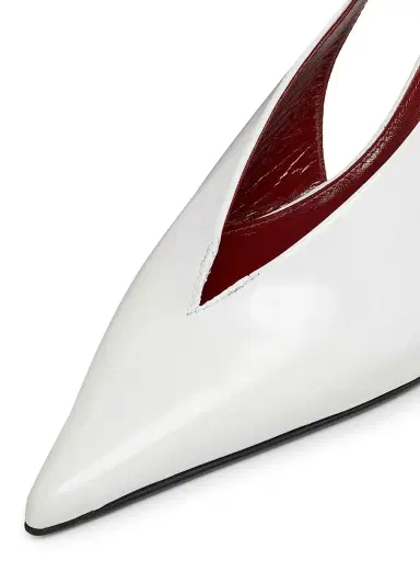 Proenza Schouler Women's Slash 40MM Leather Slingback Pumps - White - Size 9.5 | Thumbnail 6