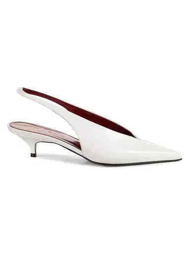 Proenza Schouler Women's Slash 40MM Leather Slingback Pumps - White - Size 9.5 | Thumbnail 1