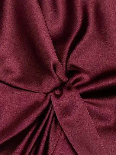 TANYA TAYLOR Women's Robin Asymmetric Stretch Satin Top - Mahogany - Size XS | Thumbnail 7