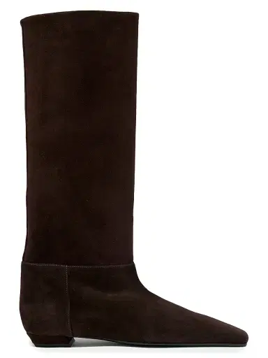 Proenza Schouler Women's Trap 25MM Suede Boots - Chocolate - Size 9.5 | Thumbnail 1