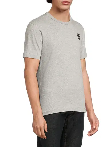 Comme des Garçons Men's Double Heart Cotton Jersey T-Shirt - Grey - Size Small | Thumbnail 4 Comme des Garçons Men's Double Heart Cotton Jersey T-Shirt - Grey - Size Small | Thumbnail 4