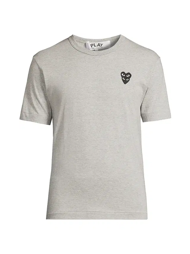 Men's Double Heart Cotton Jersey T-Shirt - Grey