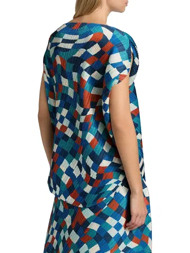 Pleats Please Issey Miyake Women's Dancing Square Top - Blue | Thumbnail 5 Pleats Please Issey Miyake Women's Dancing Square Top - Blue | Thumbnail 5