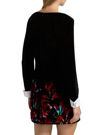Saloni Women's Lucia Floral Velvet Minidress | Thumbnail 5