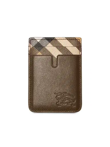 Burberry Men's EKD & Check Leather Phone Card Case | Thumbnail 1 Burberry Men's EKD & Check Leather Phone Card Case | Thumbnail 1