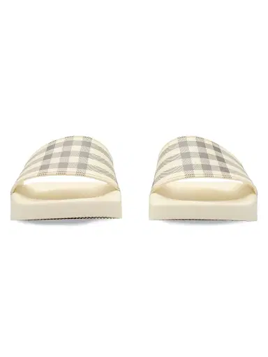 Burberry Women's Furley Check Slides - Light Beige Check - Size 11 Sandals | Thumbnail 2