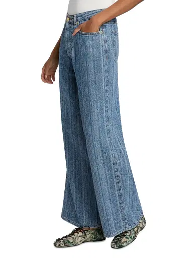 Ganni Women's Striped Baggy-Fit Jeans | Thumbnail 4 Ganni Women's Striped Baggy-Fit Jeans | Thumbnail 4
