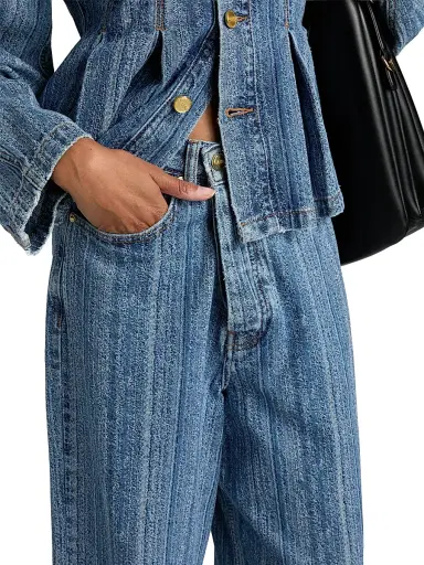 Ganni Women's Striped Baggy-Fit Jeans | Thumbnail 6 Ganni Women's Striped Baggy-Fit Jeans | Thumbnail 6