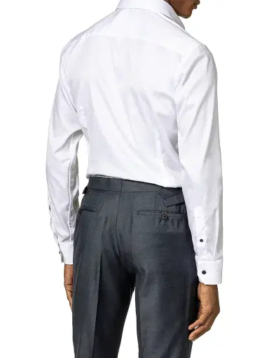 Eton Men's Slim-Fit Twill Shirt - White Navy - Size 17.5 | Thumbnail 3 Eton Men's Slim-Fit Twill Shirt - White Navy - Size 17.5 | Thumbnail 3
