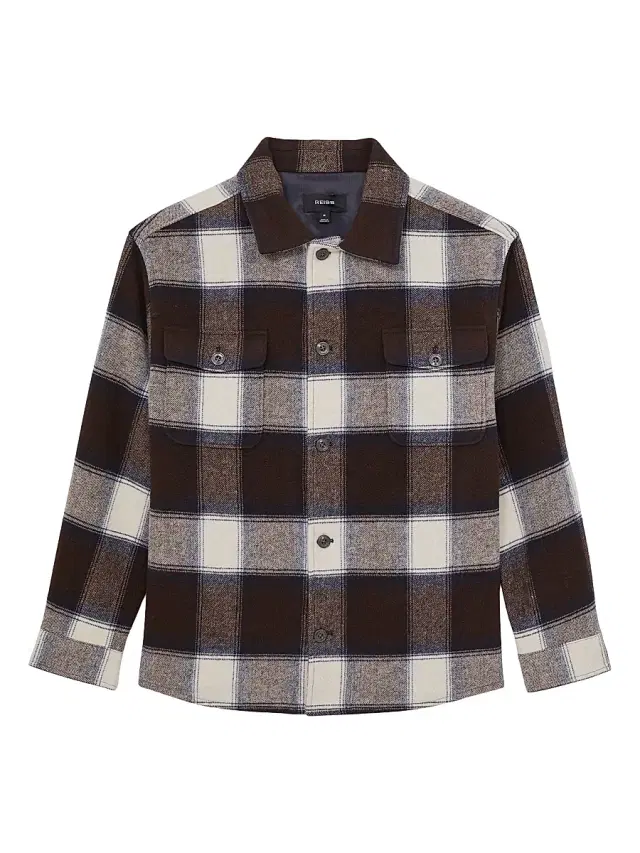 Reiss Men's McFadden Checked Wool-Blend Overshirt - Navy Multi