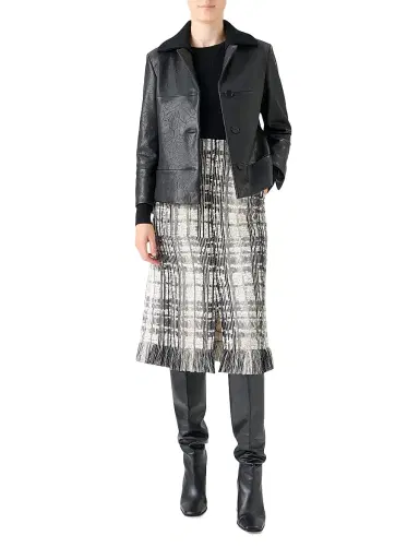 Akris punto Women's Crinkled Leather Jacket - Black | Thumbnail 2