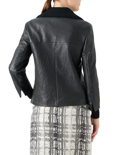 Akris punto Women's Crinkled Leather Jacket - Black | Thumbnail 5