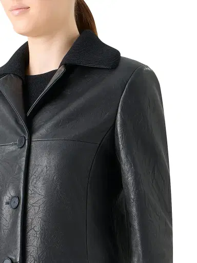 Akris punto Women's Crinkled Leather Jacket - Black | Thumbnail 6