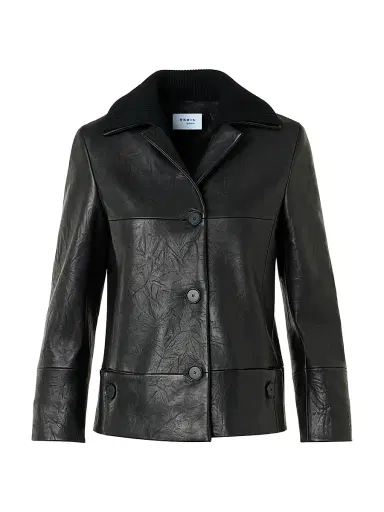Akris punto Women's Crinkled Leather Jacket - Black | Thumbnail 1