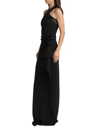 Chiara Boni La Petite Robe Women's Gudis Jersey Ruffle Halterneck Gown | Thumbnail 4