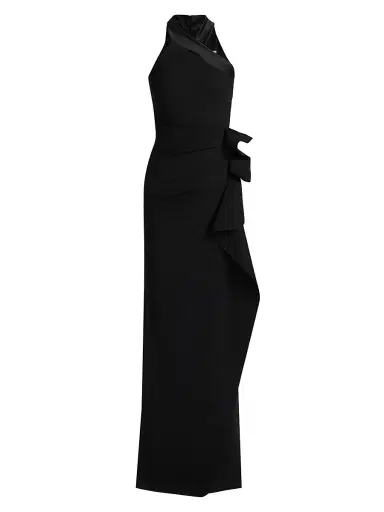 Chiara Boni La Petite Robe Women's Gudis Jersey Ruffle Halterneck Gown | Thumbnail 1