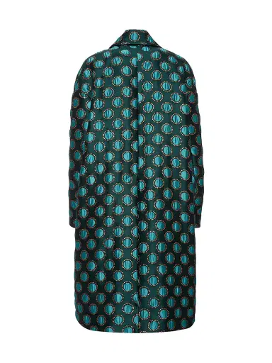 La DoubleJ Women's Boxy Coat - Jacquard Winter Sun Emerald | Thumbnail 2 La DoubleJ Women's Boxy Coat - Jacquard Winter Sun Emerald | Thumbnail 2