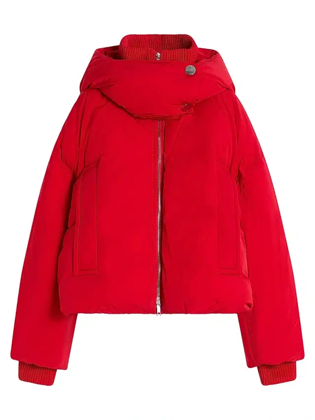 Women's Water Repellent Short Down Jacket - Red