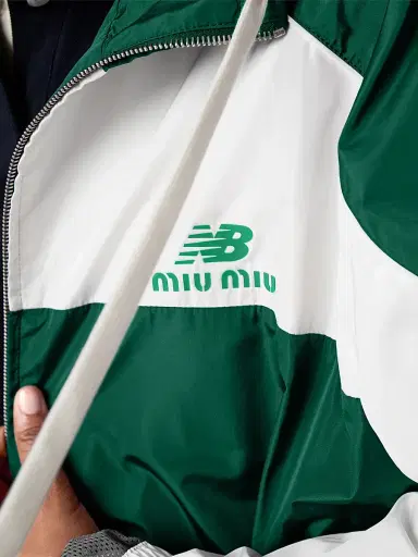 Miu Miu Women's New Balance x with Coco Gauff Technical Poplin Hoodie Jacket - Green - Size 12 | Thumbnail 5