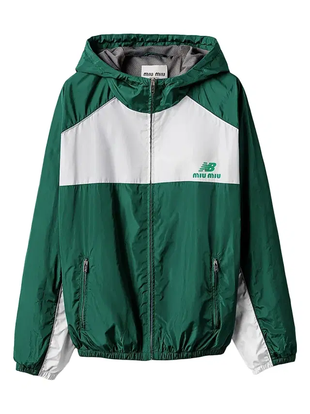 Miu Miu Women's New Balance x  with Coco Gauff Technical Poplin Hoodie Jacket - Green