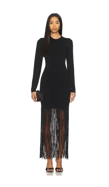 NICHOLAS Fiorella Long Sleeve Dress With Fringe | Thumbnail 2 NICHOLAS Fiorella Long Sleeve Dress With Fringe | Thumbnail 2