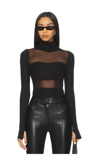 Michael Lauren Rem Long Sleeve Fitted Turtleneck Top | Thumbnail 1