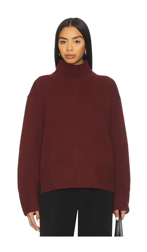 Turtle Neck Side Slit Sweater