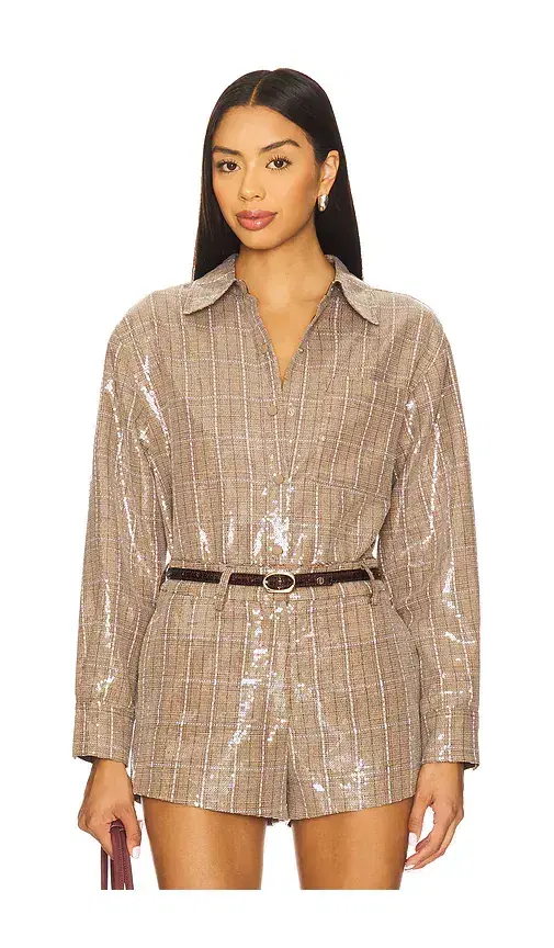 Line & Dot Checkmate Oversized Shacket