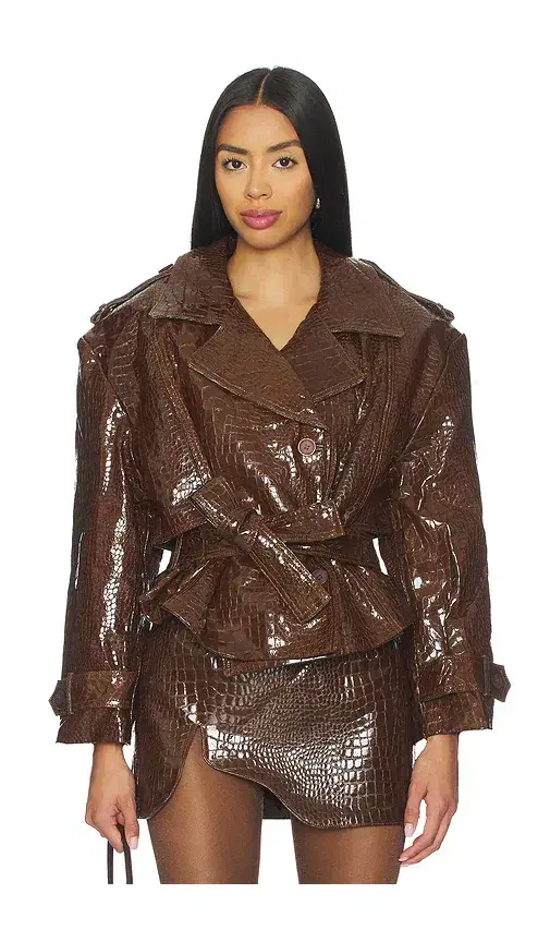 Brooklyn Trench Leather Coat