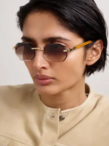 Cartier Eyewear Octagon-frame Gold-tone And Wood Sunglasses | Thumbnail 2 Cartier Eyewear Octagon-frame Gold-tone And Wood Sunglasses | Thumbnail 2