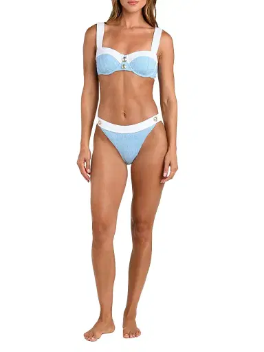 L'AGENCE Women's Colorblock Chic Alexandria Underwire Bikini Top - Powder Blue | Thumbnail 2