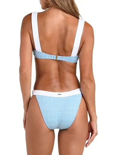 L'AGENCE Women's Colorblock Chic Alexandria Underwire Bikini Top - Powder Blue | Thumbnail 4
