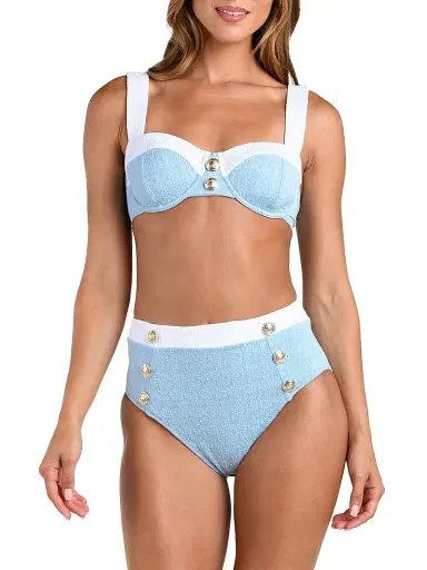 L'AGENCE Women's Colorblock Chic Alexandria Underwire Bikini Top - Powder Blue | Thumbnail 5
