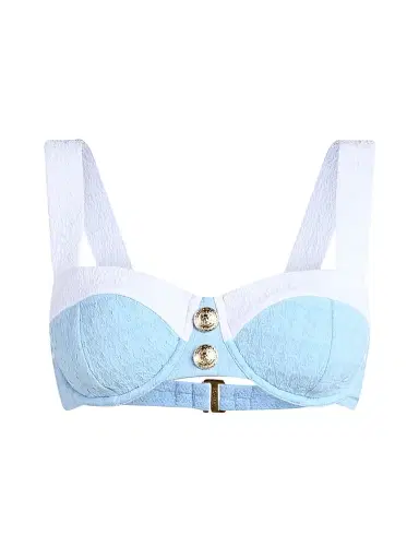 L'AGENCE Women's Colorblock Chic Alexandria Underwire Bikini Top - Powder Blue | Thumbnail 1