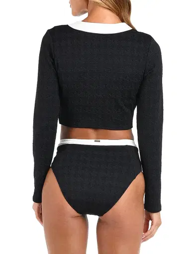 L'Agence Women's Adaline Colorblock Cropped Swim Cardigan | Thumbnail 5
