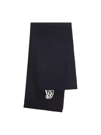 Valentino Garavani Men's Wool Scarf with Embroidery - Navy | Thumbnail 1