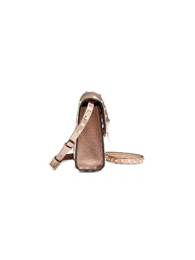 Valentino Garavani Women's Rockstud Small Crossbody Bag in Laminated Grainy Calfskin Leather - Rose Cannelle | Thumbnail 3 Valentino Garavani Women's Rockstud Small Crossbody Bag in Laminated Grainy Calfskin Leather - Rose Cannelle | Thumbnail 3