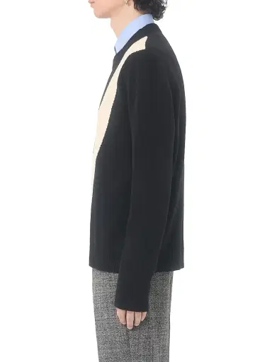 Valentino Garavani Men's Wool Sweater with Inlaid V - Black Butter - Size Small | Thumbnail 3 Valentino Garavani Men's Wool Sweater with Inlaid V - Black Butter - Size Small | Thumbnail 3