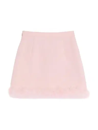 Valentino Garavani Women's Short Crepe Couture Skirt with Feathers - Rose - Size 8 | Thumbnail 2