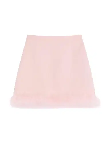 Valentino Garavani Women's Short Crepe Couture Skirt with Feathers - Rose - Size 8 | Thumbnail 1