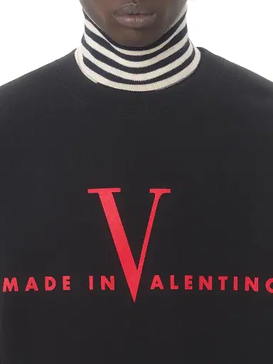 Valentino Garavani Men's Cotton Crewneck Sweatshirt with Print - Black Red - Size XL | Thumbnail 5 Valentino Garavani Men's Cotton Crewneck Sweatshirt with Print - Black Red - Size XL | Thumbnail 5