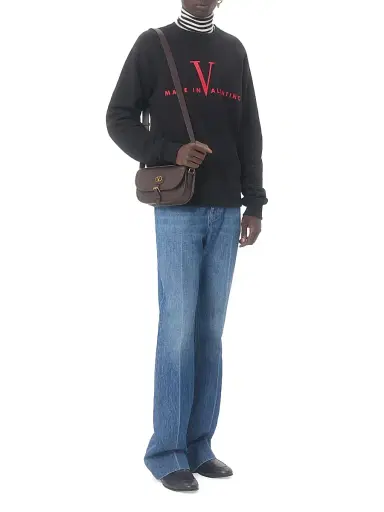 Valentino Garavani Men's Cotton Crewneck Sweatshirt with Print - Black Red - Size XL | Thumbnail 7 Valentino Garavani Men's Cotton Crewneck Sweatshirt with Print - Black Red - Size XL | Thumbnail 7