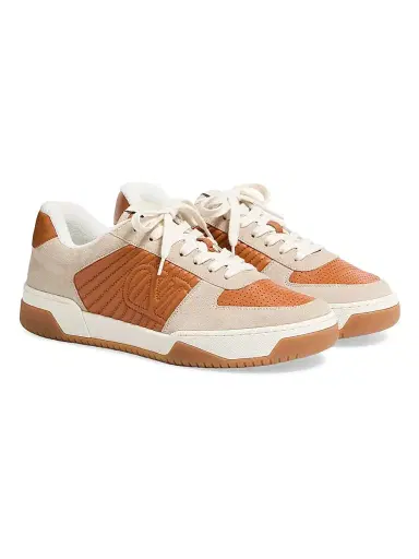 Valentino Garavani Men's Sparry Sneakers in Split Leather and Nappa - Beige Brown - Size 11.5 | Thumbnail 2 Valentino Garavani Men's Sparry Sneakers in Split Leather and Nappa - Beige Brown - Size 11.5 | Thumbnail 2