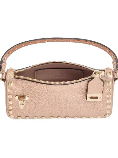 Valentino Garavani Women's Rockstud Small Crossbody Bag in Laminated Grainy Calfskin Leather | Thumbnail 5