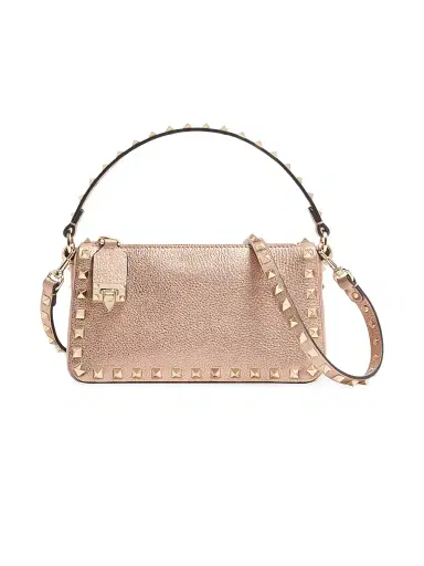 Valentino Garavani Women's Rockstud Small Crossbody Bag in Laminated Grainy Calfskin Leather | Thumbnail 1
