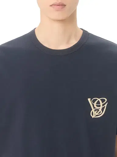 Valentino Garavani Men's Cotton T-Shirt with Patch - Navy - Size XXL | Thumbnail 5 Valentino Garavani Men's Cotton T-Shirt with Patch - Navy - Size XXL | Thumbnail 5