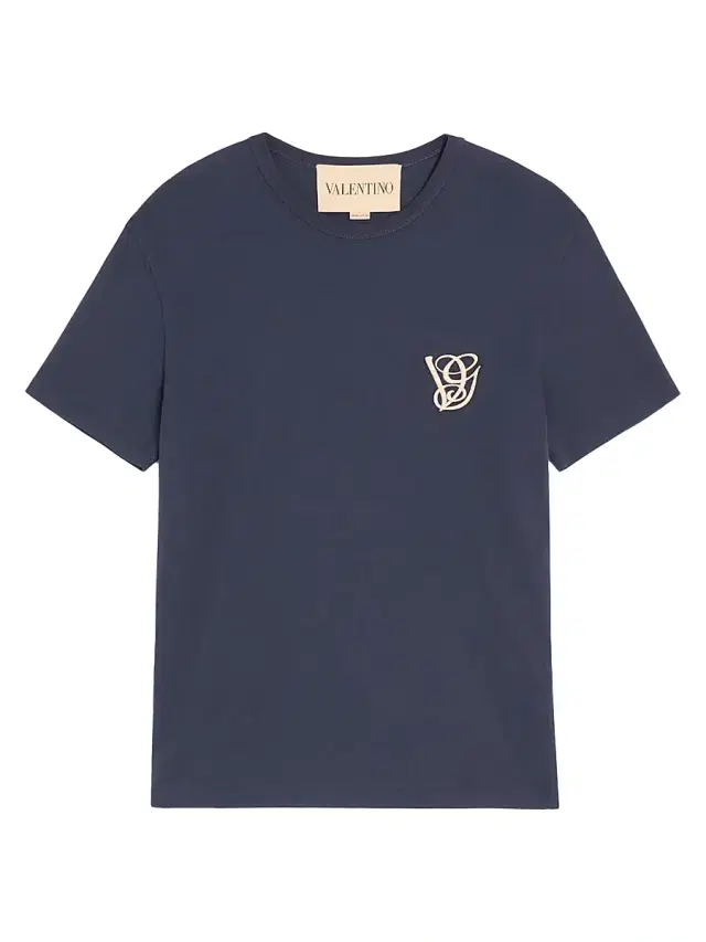 Men's Cotton T-Shirt with Patch - Navy