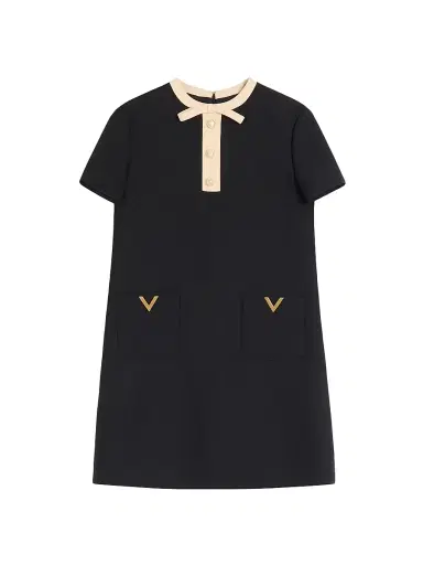 Valentino Garavani Women's Crepe Couture Short Dress - Black Birch - Size 0 | Thumbnail 1 Valentino Garavani Women's Crepe Couture Short Dress - Black Birch - Size 0 | Thumbnail 1