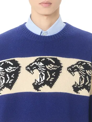 Valentino Men's Wool Sweater with Jacquard Panther Pattern | Thumbnail 5